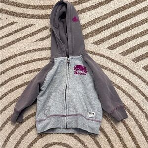 Roots Kids Hoodie in Gray and Purple